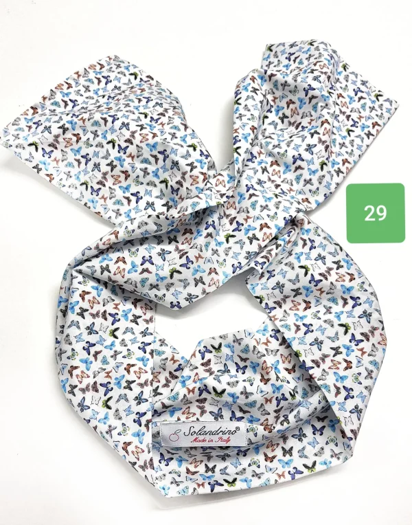 Turbante Fashion in cotone Fantasia design butterfly 29 Made in Italy