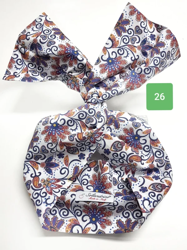 Turbante Fashion in cotone Fantasia design paisley flower 26 Made in Italy