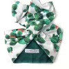 Turbante Sicily fico d'india bicolore bianco verde  Fashion in cotone fascia capelli design double face made in Italy