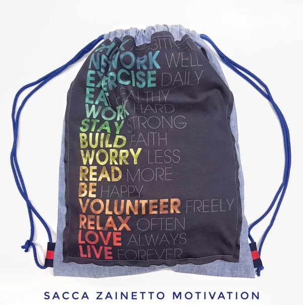Zaino Sacca in tessuto cotone Light Design Motivation made in Italy